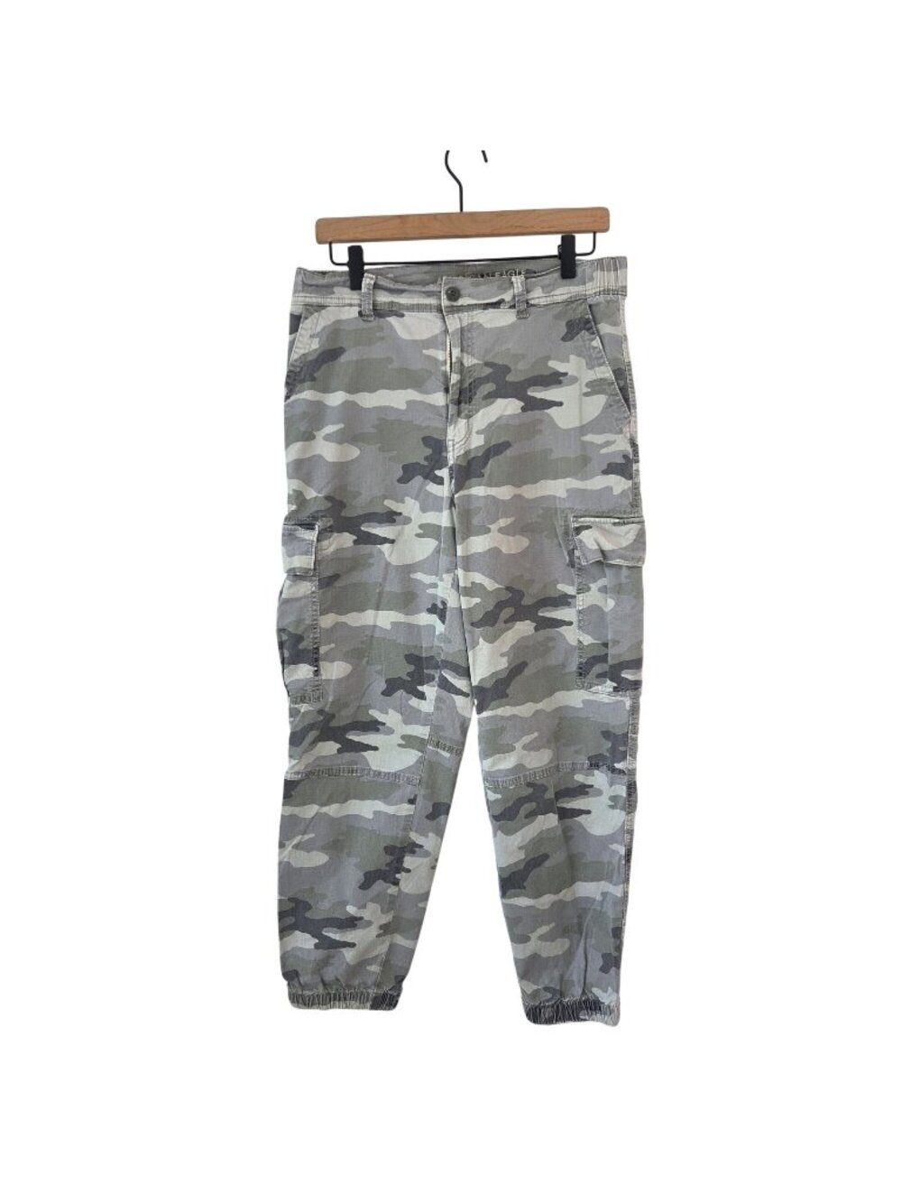 American Eagle Super Stretch Camo Pants Military Stretch Waist Joggers 12